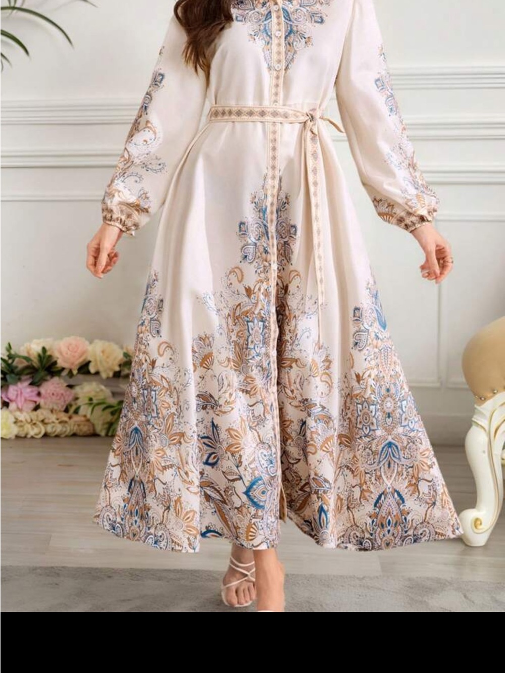 Women’s Long Sleeve Maxi Dress - Picture 3 of 4